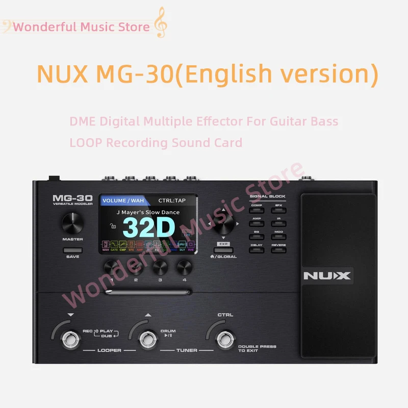 NUX MG-30(English version)DME digital multiple effector for guitar