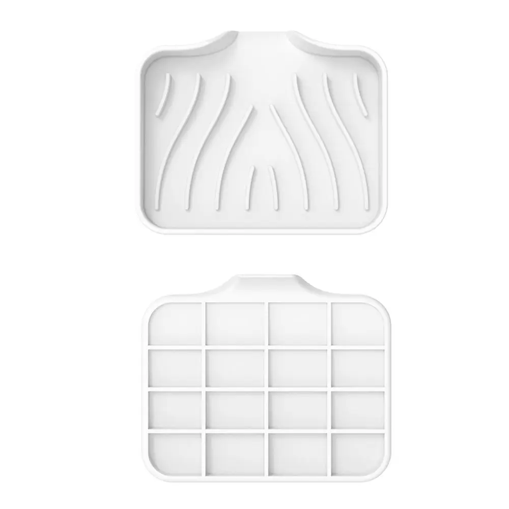 With Built-in Drain Lip Silicone Brush Sponge Bottles Organizer Soap Storage Holder Soap Dish Sink Tray Washstand Shelf