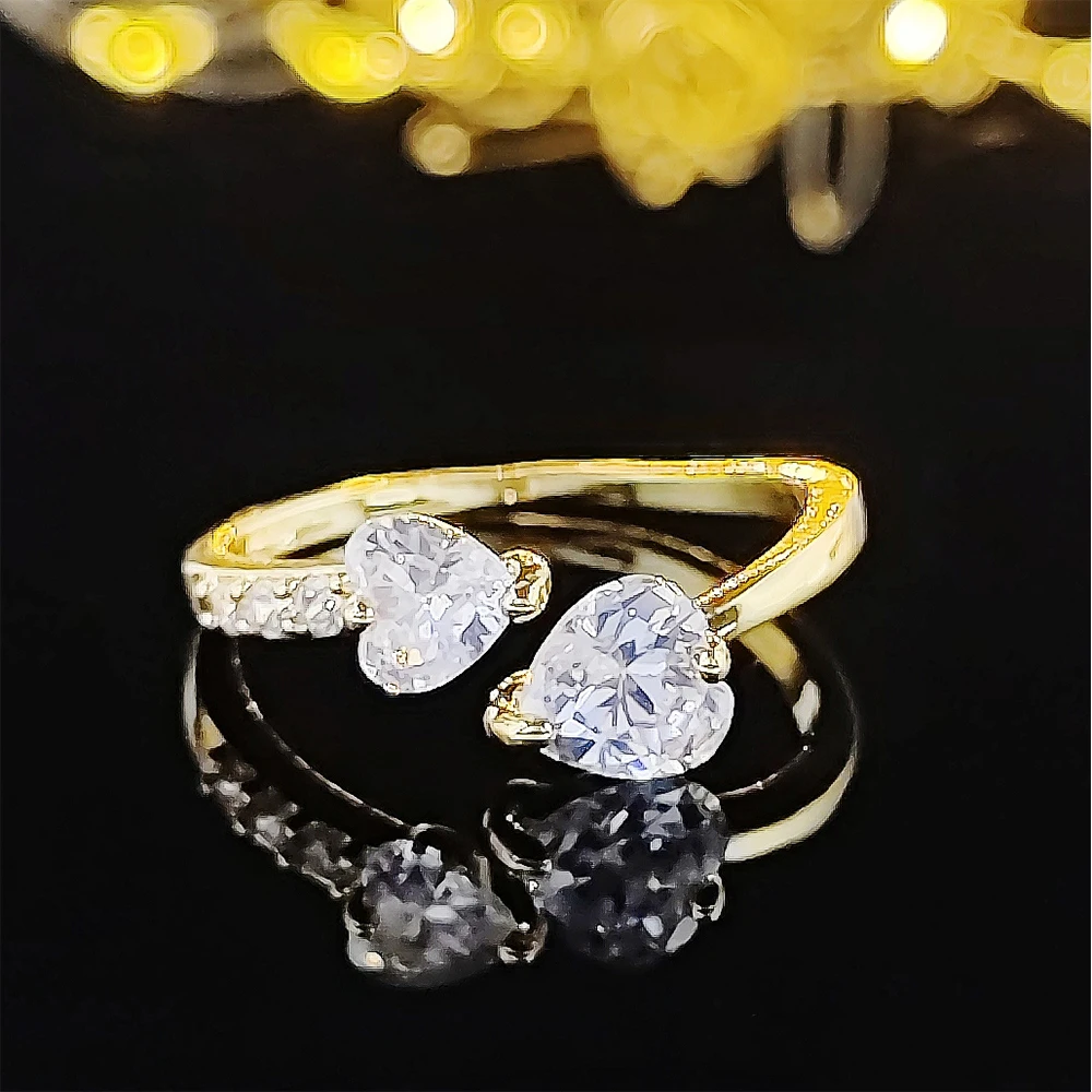 1 Piece Fashion Butterfly Copper Inlay Zircon Open Ring display picture 1