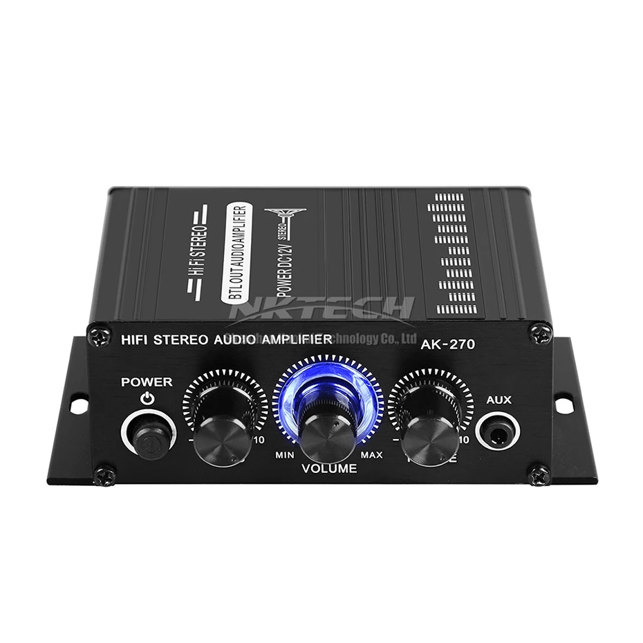 Фото Цифровой плеер NKTECH, Портативный Hi-Fi усилитель мощности для автомобиля, 2 канала, 20 Вт, RMS, CD, MP3, AUX, RCA №3