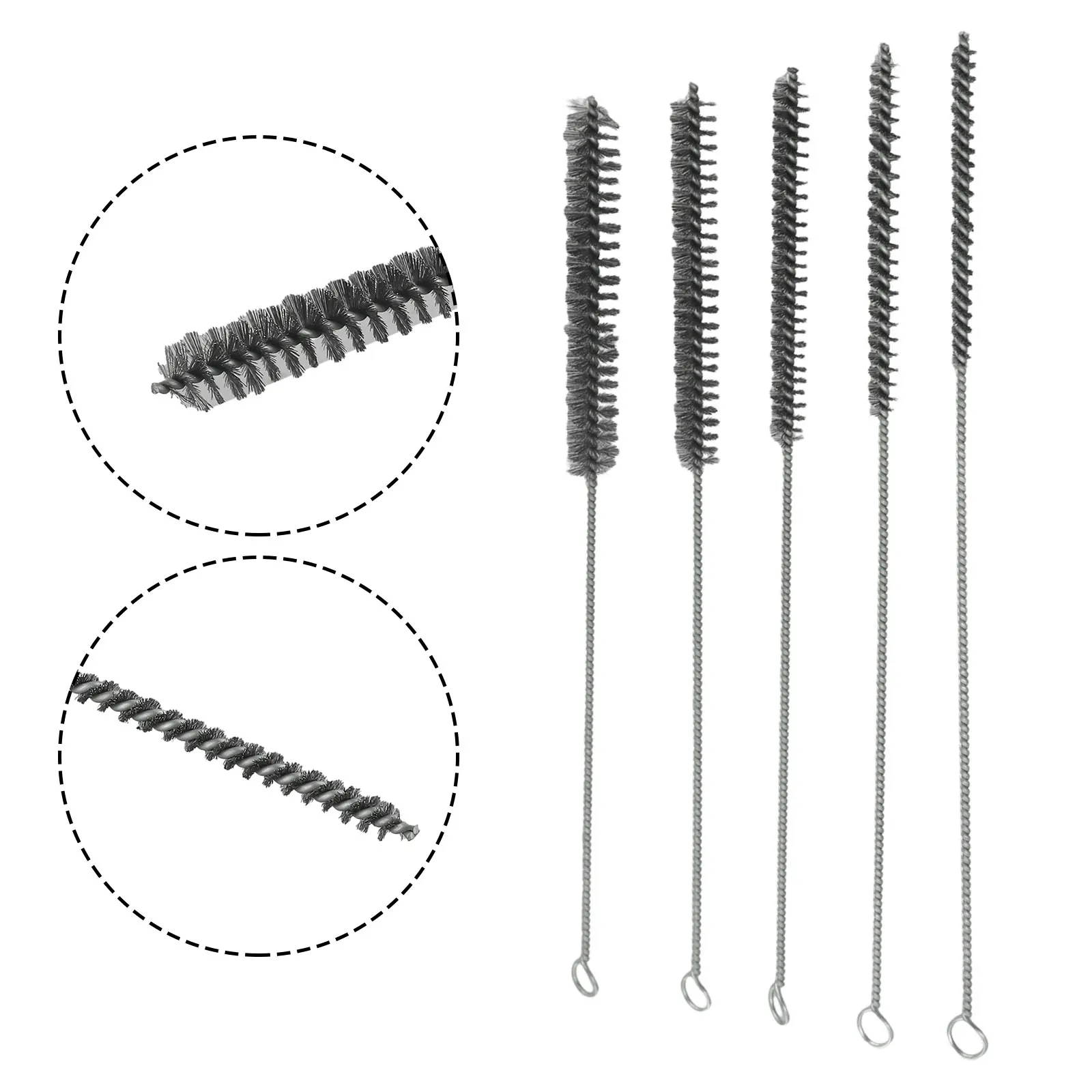 5/10pcs 6-15mm Stainless Steel Cylinder Wire Tube Cleaning Brush Thread Wire Copper Bore Brushes For Polishing Cleaning