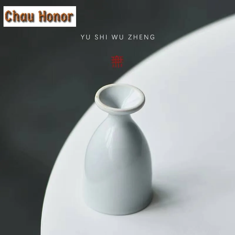 2pc/lot Mural Painting Pine Branch Ceramic Teacup White Porcelain Fragrance Smelling Cup Antique High Legged Cordial Glass 50ml