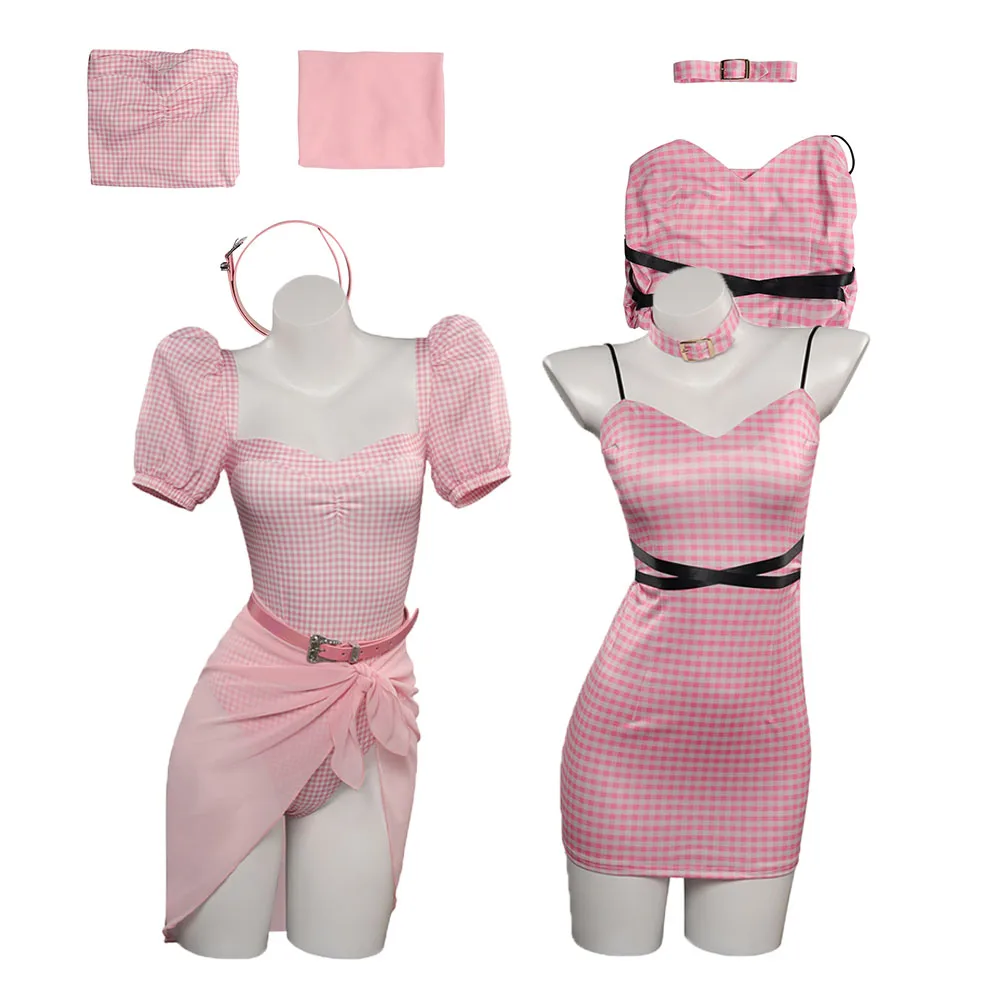

Barbier Original Pink Margot Cosplay Costume Dress Outfits Girls Women Adult Halloween Carnival Party Disguise RolePlay Suit