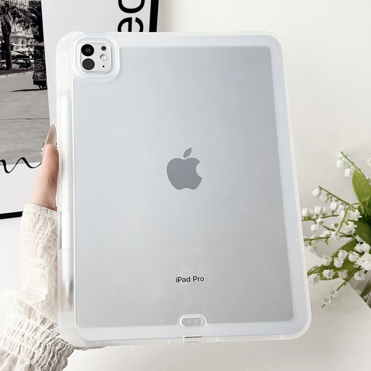 Premium Clear Tablet Case with Pencil Slot and Protective Cover