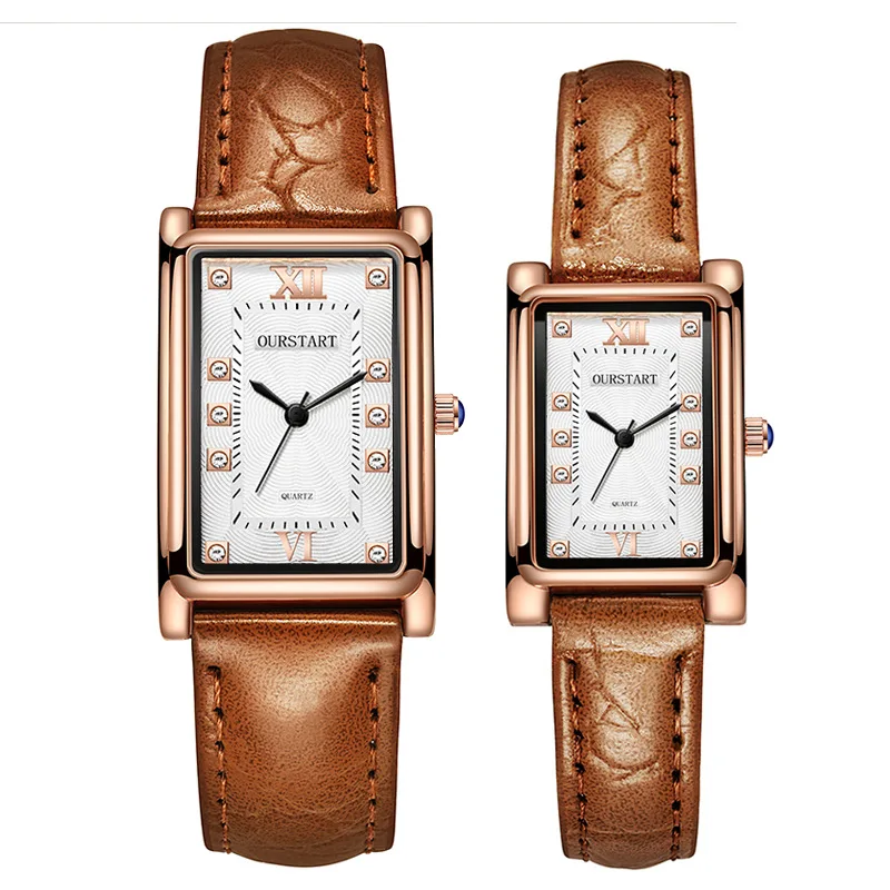 Couple Watches Luxury Lover's Casual Quartz Watch Women Leather Rectangle Watches For Gift Relogio Feminino Male Clock quartz watch,fashion couple watches
