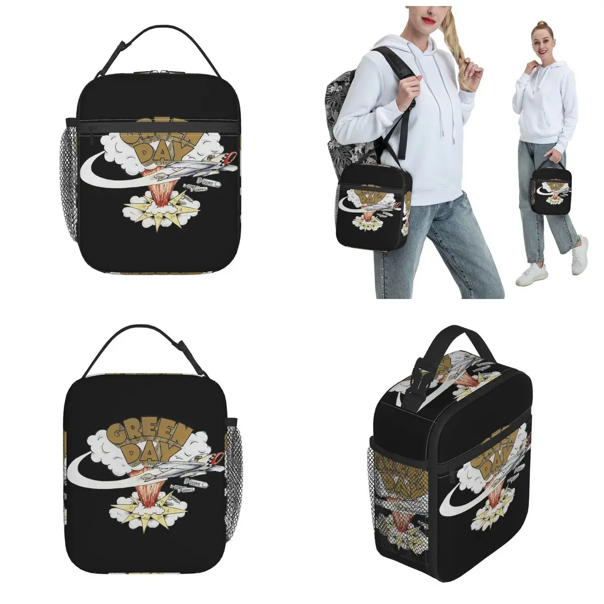 Green Day Rock Band Tour Merch Insulated Lunch Bag For Work Power Pop Food Container Portable Thermal Cooler Bento Box