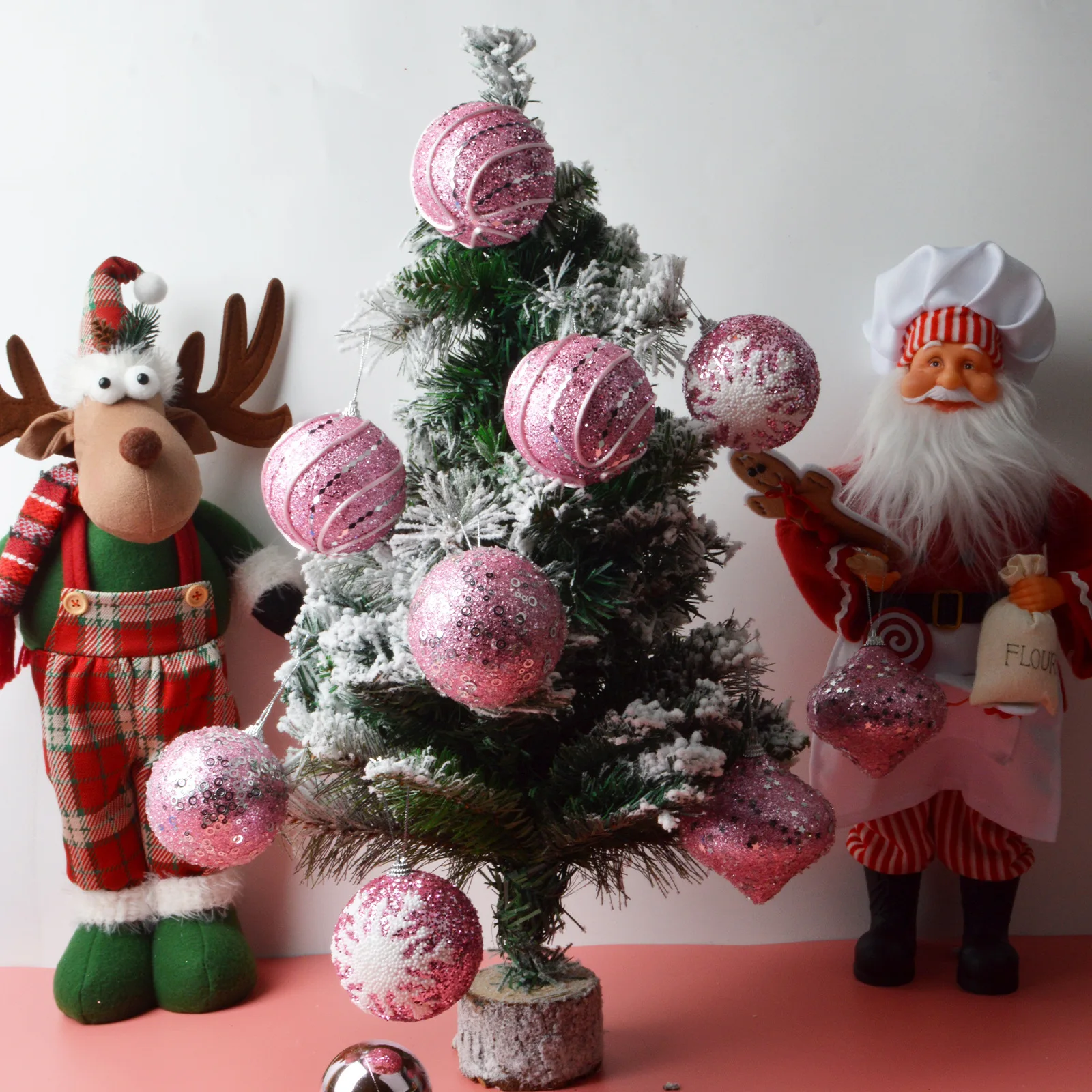48x Decorazioni per albero di Natale da appendere, palline di Natale per