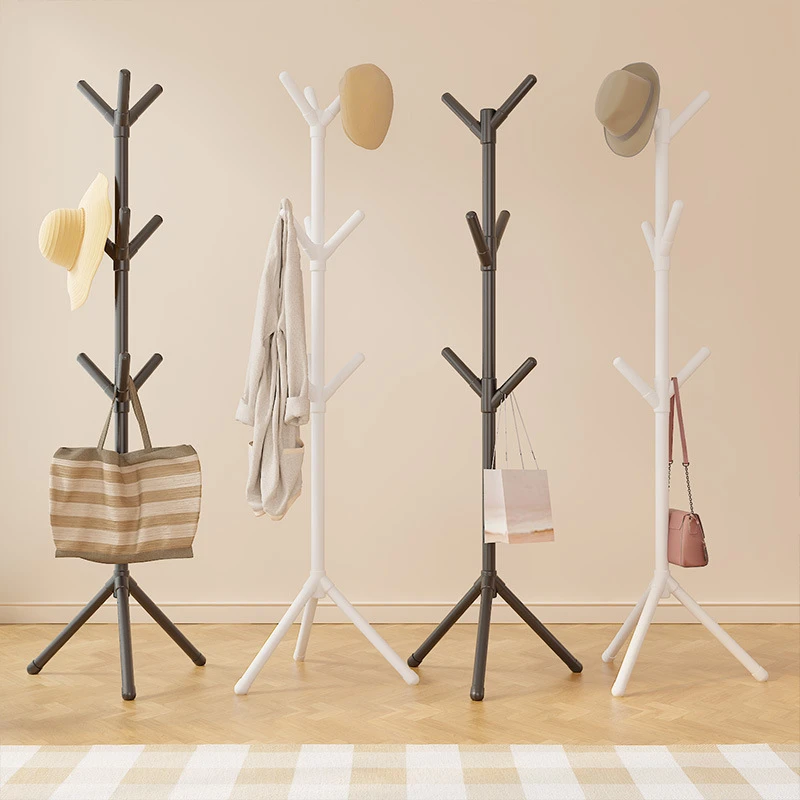 Tree Branches Solid Wood Clothes Hanger Bedroom Floor Coat Rack Home Single Rod Bag Shelf Stable Load-bearing Coat Hat Stand New 2
