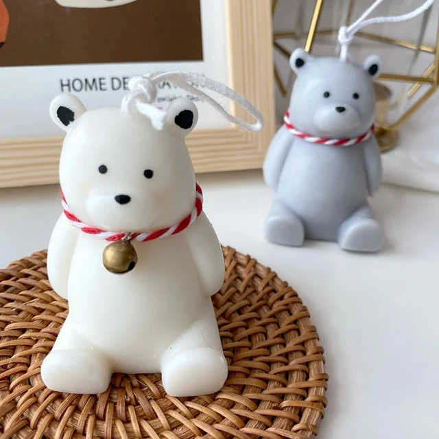 New Sitting Bear Candle Silicone Mold DIY Cute Animal Aromatherapy Resin  Gypsum Mousse Ice Cube Baking