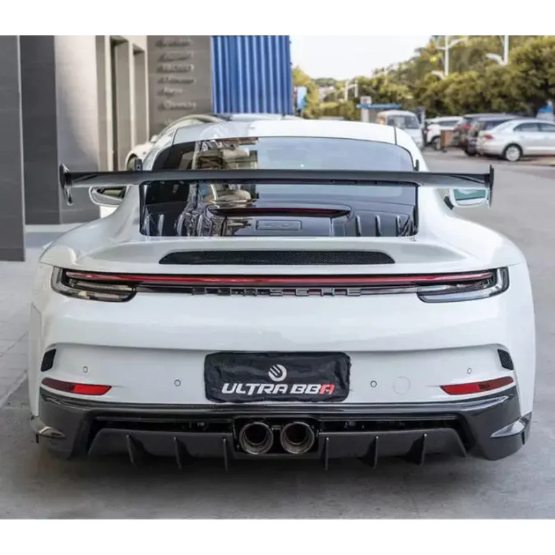 Per Porsche Carrera 911 992 2020 2021 2022 2023 Gt3 Vera Fibra Di Carbonio Auto Ala Posteriore Tronco Spoiler Coda Cancello Paraspruzzi Copertura