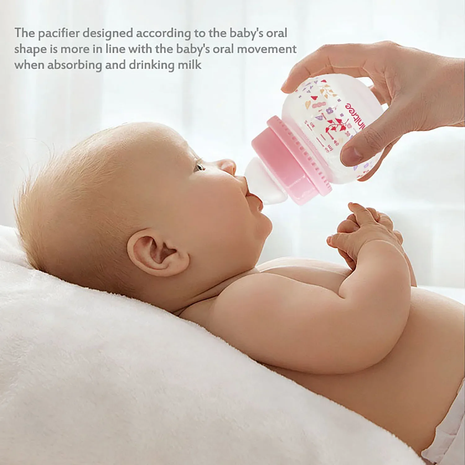 Newborn baby Wide caliber High borosilicate glass feeder Anti choking Anti-Colic 0-6 months or 60ML