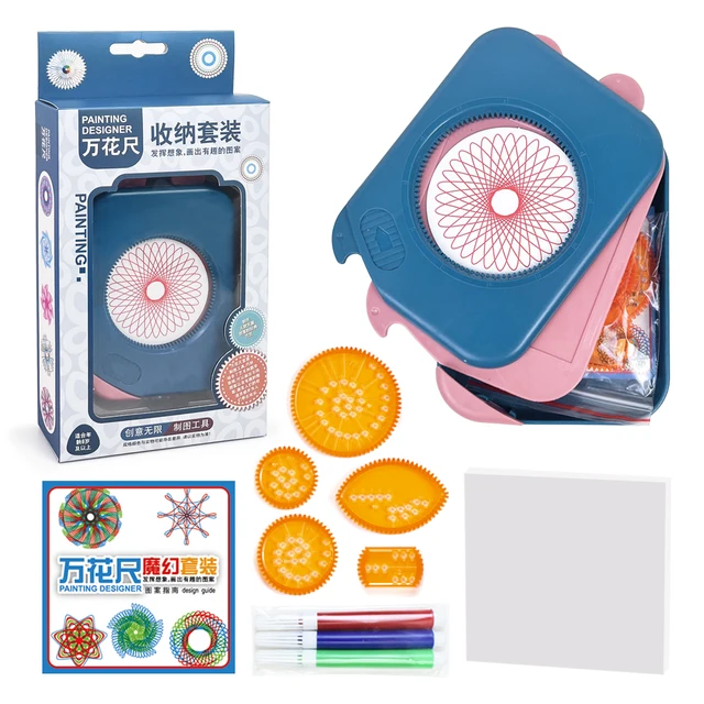 Magic Spirograph Drawing Toys Painting Template Multi-function Accessories Geometric Ruler Drafting Tools Storage Set Kids Toys 2