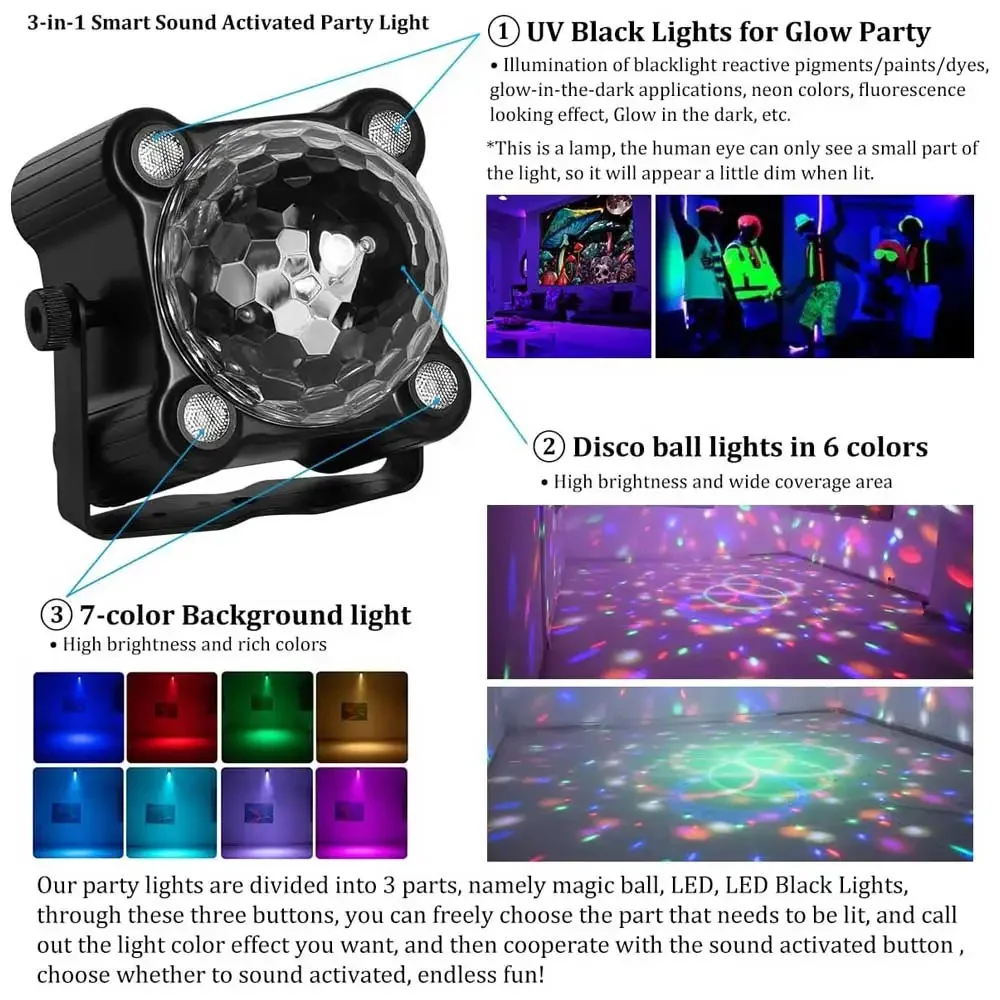 1pcs Colorful LED DJ Stage Lights Home KTV Ambient Beam Frequency