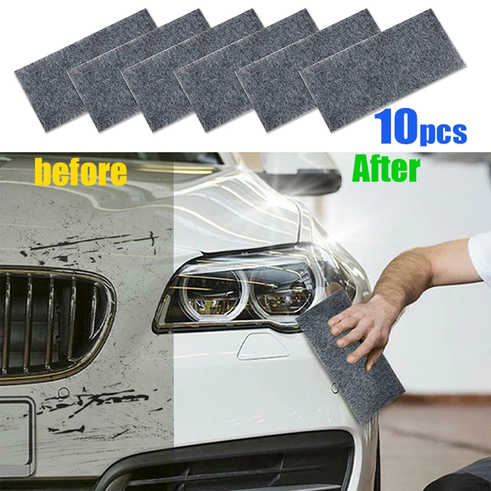 10Pc Nano Sparkle Cloth Magic Car Scratch Repair Cloth Car Metal Surface Polishing Cloth Scratch Repair Tool Remover Accessories magic car scratch repair cloth remover scuffs surface fix clear car scratch polish cloth for light paint scratches