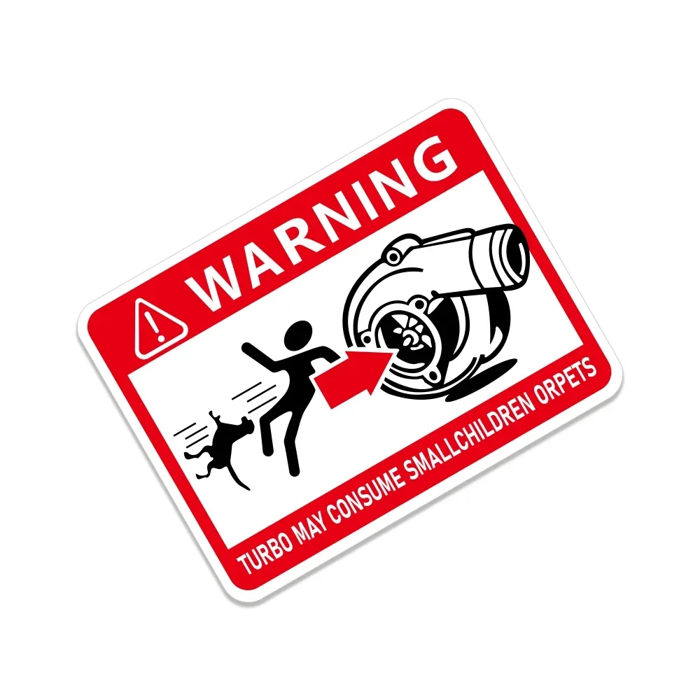 Turbo Warning Funny Car Sticker - Creative Auto Decor Vinyl Decal