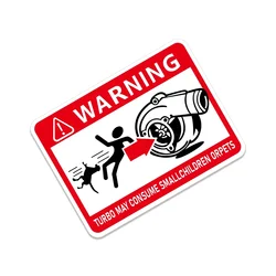 Turbo Warning Funny Car Sticker - Creative Auto Decor Vinyl Decal for 2Pcs (Turbo Warning)