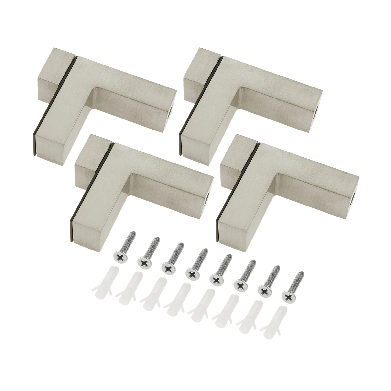 4개 조절 가능한 선반 브래킷, 3-20mm/0.12-0.79인치 두께의 유리/목재 선반..
