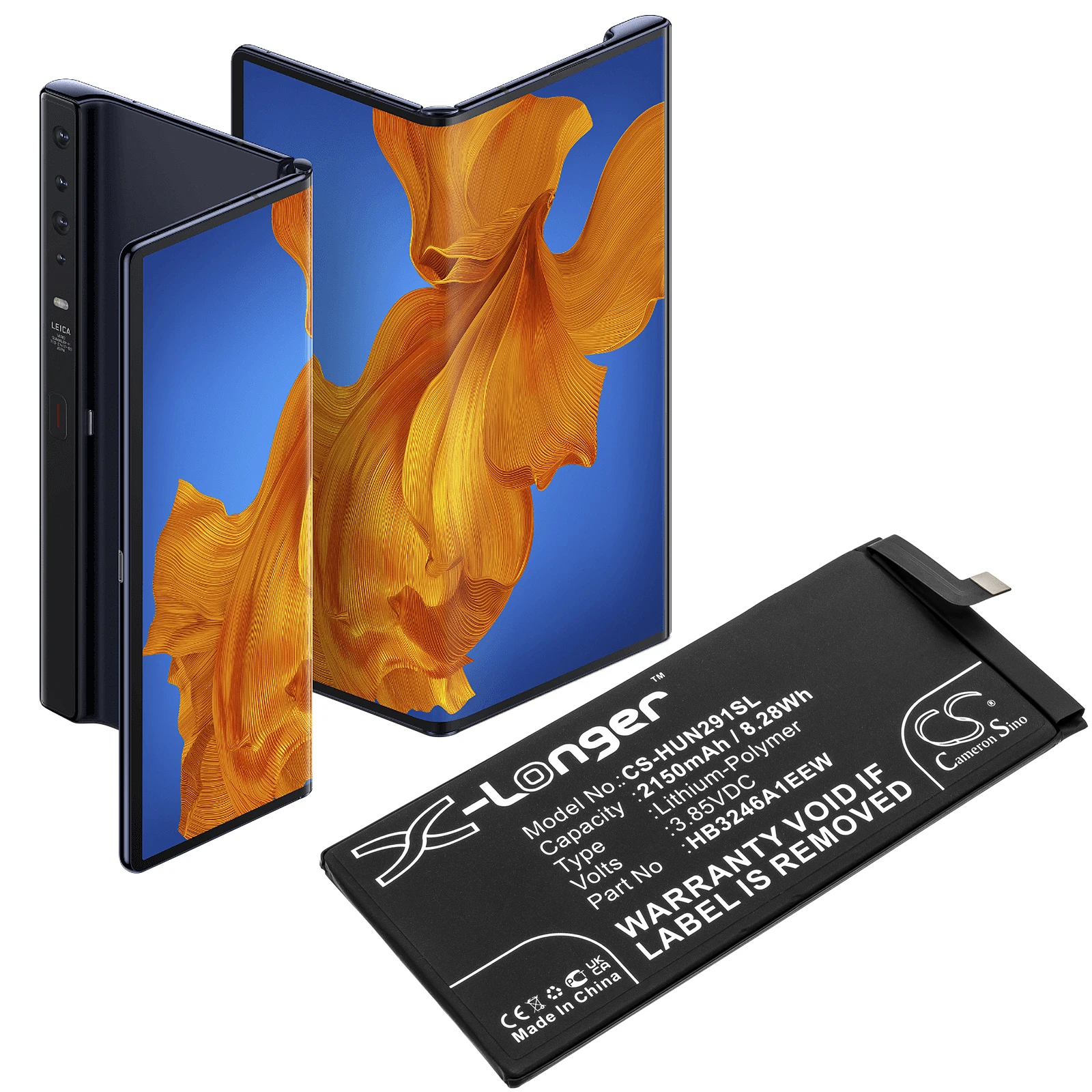 

2150mAh Li-Polymer 3.85V 8.28Wh Mobile phone battery for Huawei Mate Xs TAH-N29m TAH-AN00m HB3246A1EEW Digital Battery