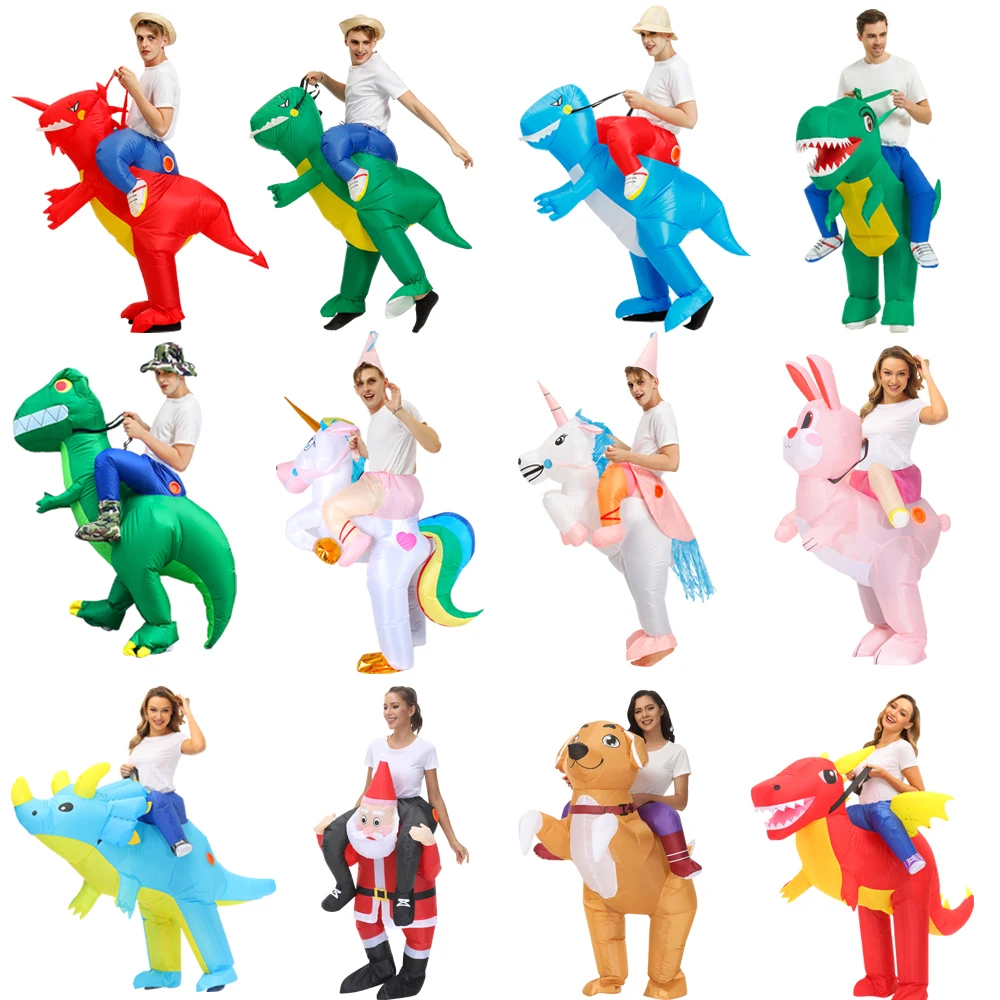 Adult Kids Chase Game Festa Di Compleanno Cosplay Cartoon Animal Easter Bunny Dinosaur Pterosauro Tyrannosaurus Rex Costume Gonfiabile