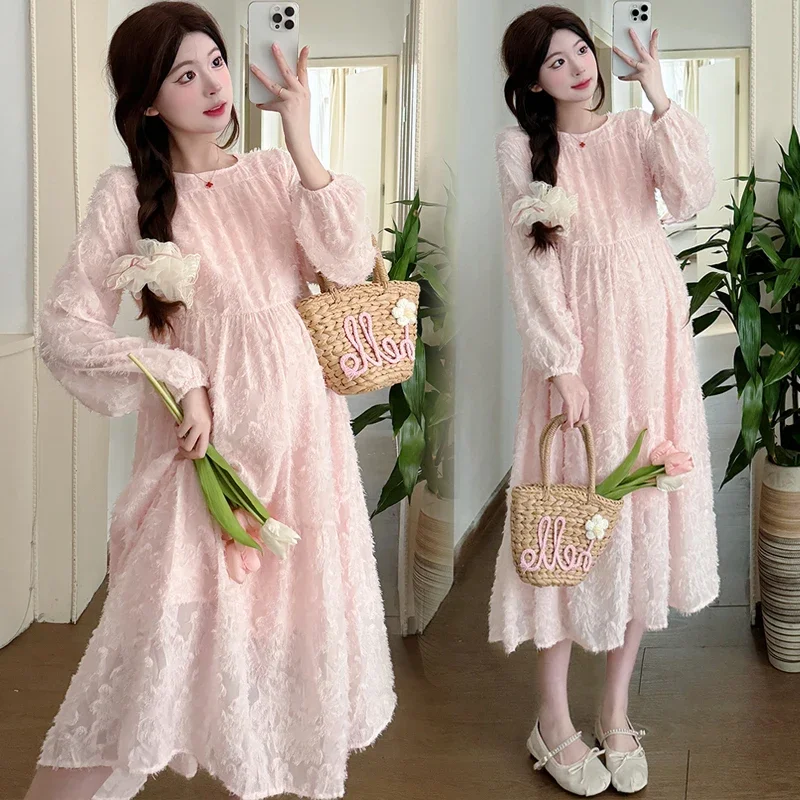 فستان شيفون ربيعي للأمهات لعام 2025 بأكمام طويلة و...