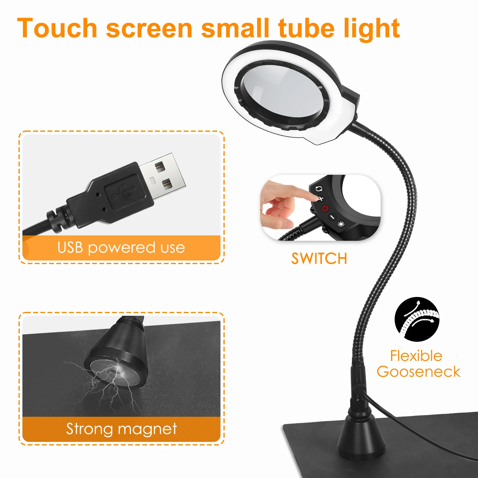 NEWACALOX 자기 도움 손 납땜 스테이션 5X LED 돋보기 램프/4 PCB 홀더/4 금속 유연한 암/실리콘 Pa