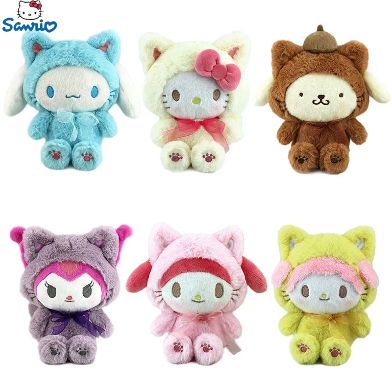 

Аниме Sanrio, Hello Kitty плюшевая кукла японская Новинка Cos My Melody Kuromi Cinnamoroll плюшевая кукла подушка мультфильм аниме милая кукла