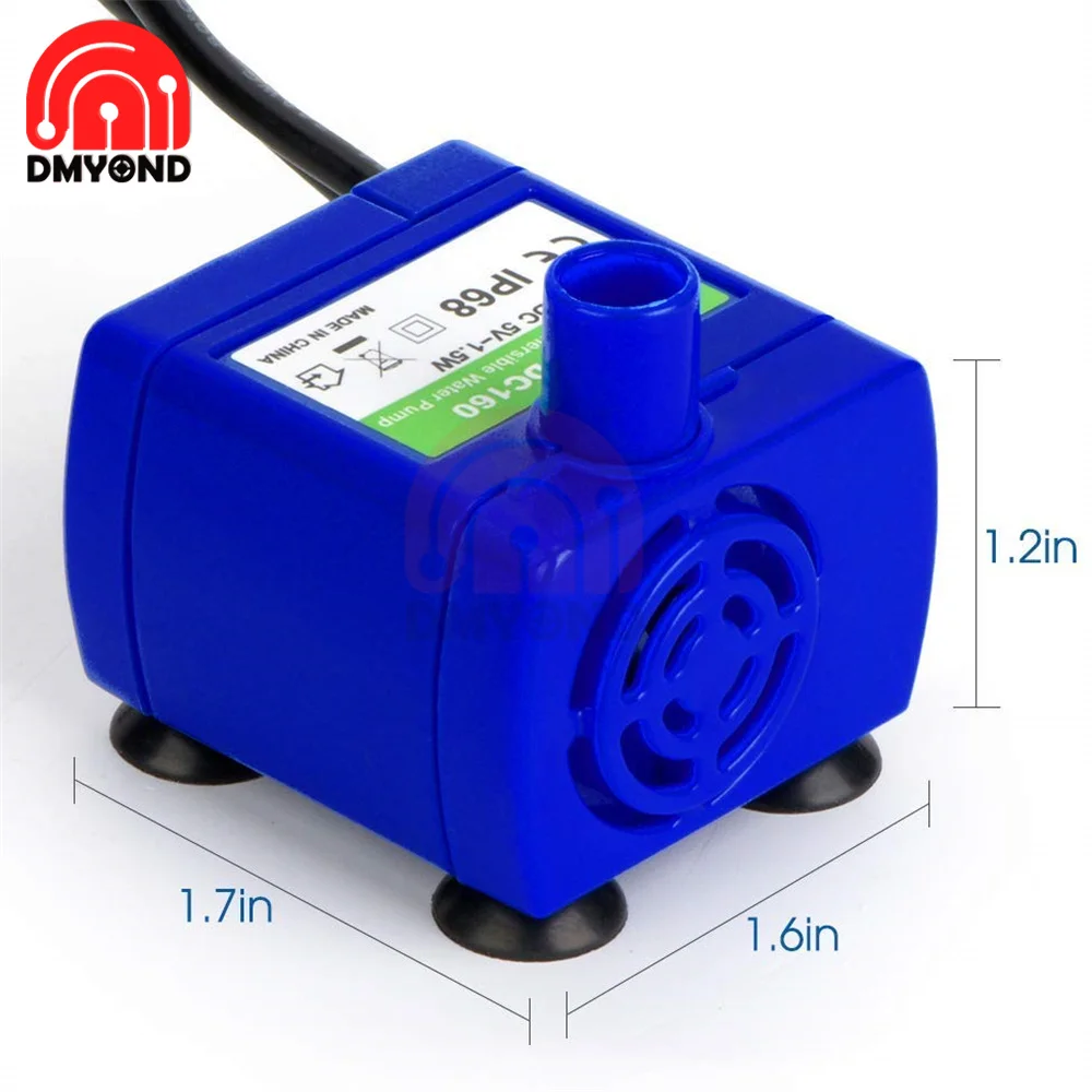 5V DC USB Water Pumps 15W Mini DIY IP68 Low Noise Motor Pump Accessories DR- DC160 for Pet Cat Drinking Bowl Water Dispenser Pet