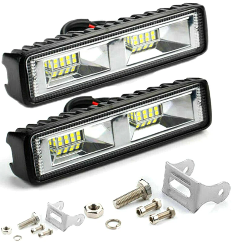 

1pc Car In-line 18W 12V 16LED Work Light 2X 48W LED Work Light Bar Flood Spot Lights Driving Lamp Offroad Car Truck SUV Interior