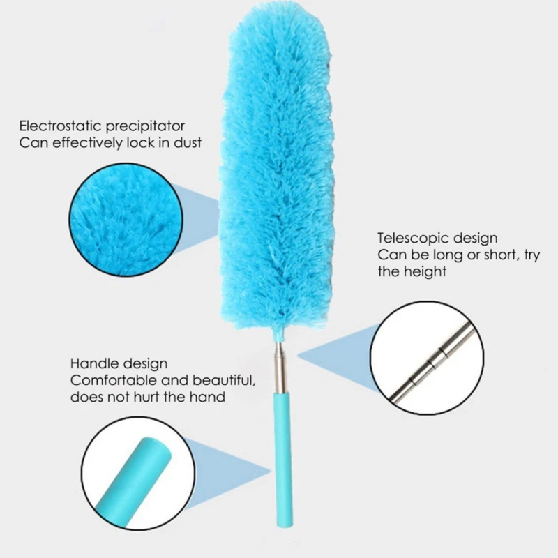 Dust Duster Fiber Stainless Steel Mini Electrostatic Magic Mites Window Furniture Collector Household Tool Cleaning Brush