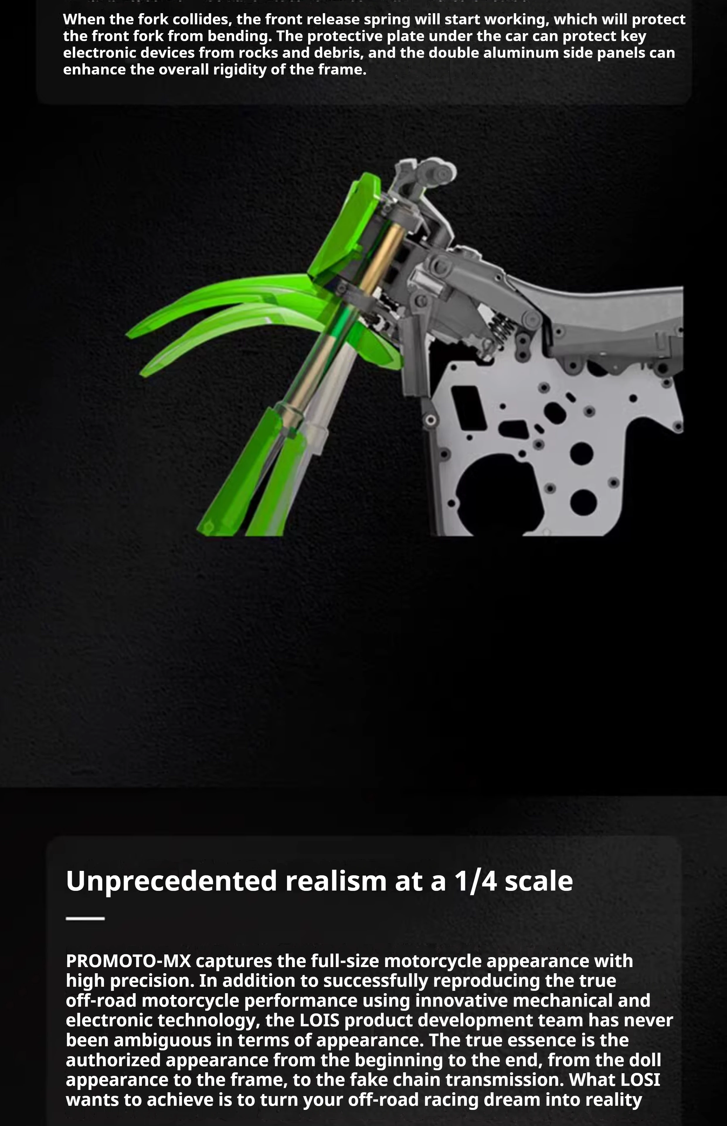 Coche modelo RC Losi 1/4 Promoto MX motocicleta de control remoto carreras todoterreno sin escobillas RTR