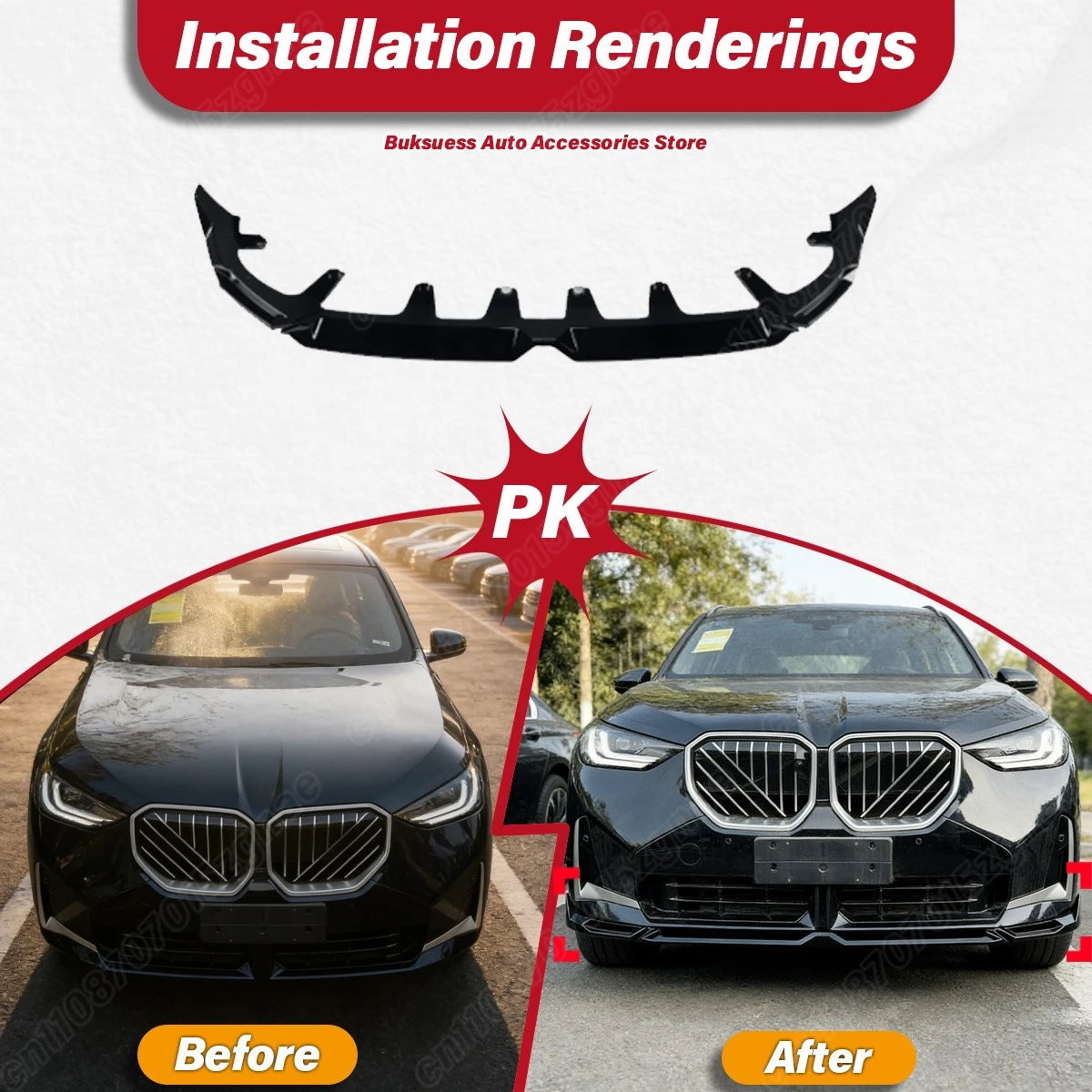 BMW X3 G45 2025 2026 자동차 MP 스타일 프론트 범퍼 스포일러 립 카 프론트 턱 스플리터 ABS 장식 바디 개조 키트