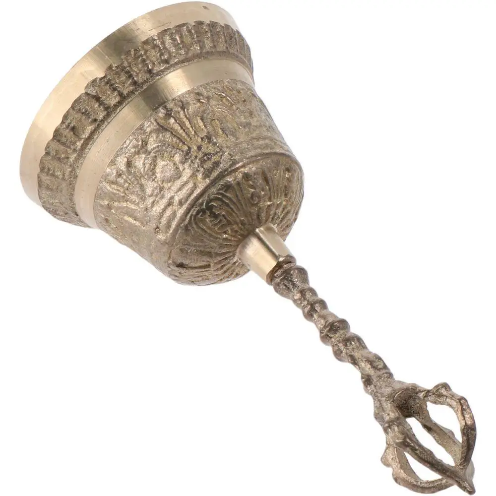 Hand Bell,High Brass Antique Handbell for Home Decoration and Hotel Service