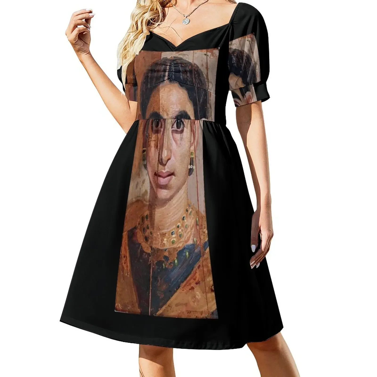 thumbnail image 1 of Retrato de momia de Fayum, mujer del antiguo Egipto, vestido sin mangas, vestido de noche para mujer, vestidos de mujer, vestidos para fiesta, vestido, 1 of 8