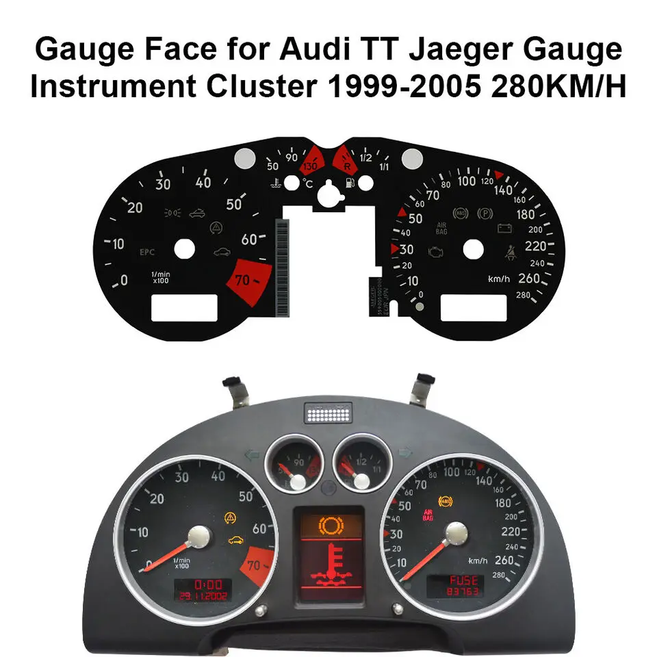 Gauge Face for Audi TT Jaeger Gauge Instrument Cluster 260KM