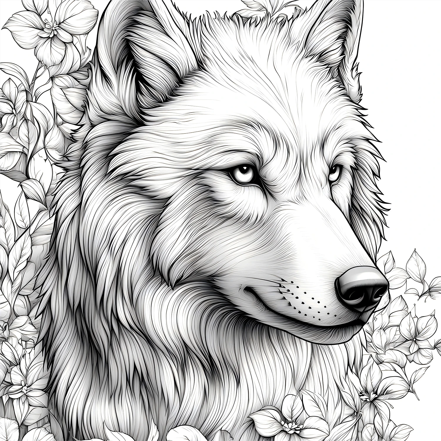 Wolf Pack Colouring Book for Adults - 20 Pages of Detailed Prairie Wolves, Therapeutic Art Therapy Coloring Book 5