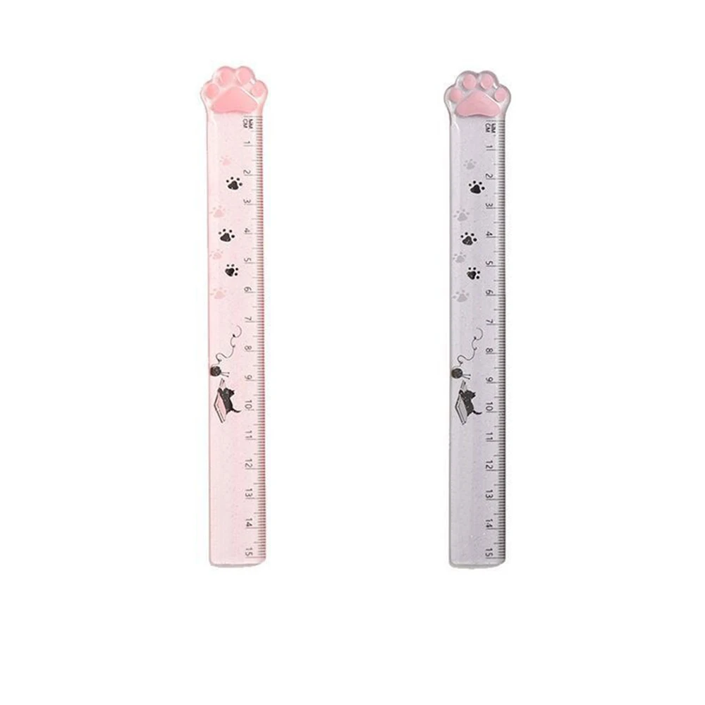 Regles Transparentes Patte De Chat Mignon 15cm Outils De Mesure De Peinture Papeterie Kawaii Pour Enfants Cadeaux D Eloges Fournitures Scolaires Pour Eleves 1 Piece Aliexpress