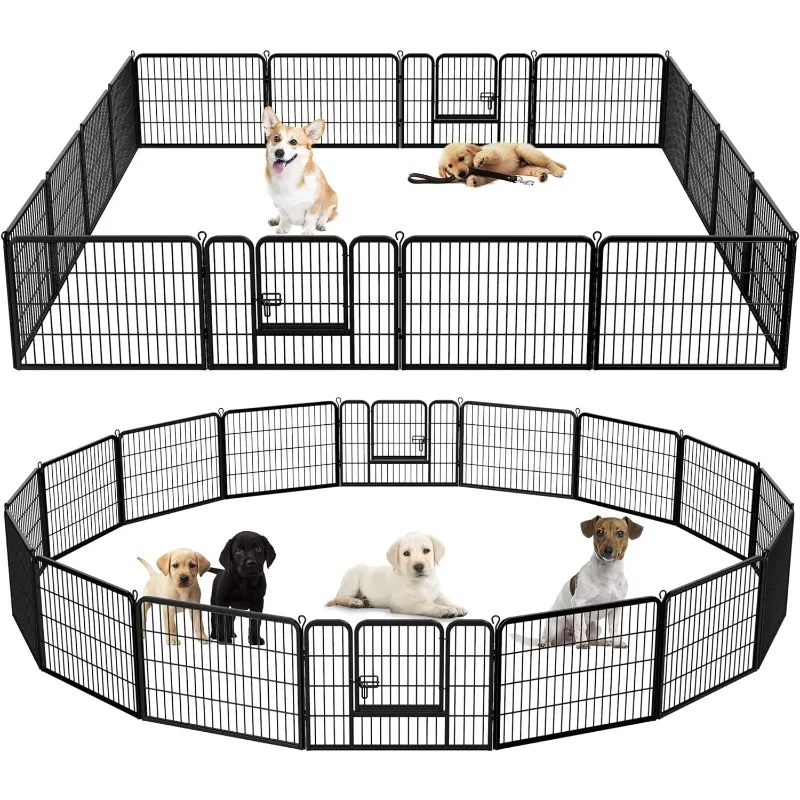 

Nova Microdermabrasion Dog Playpen Dog Pen Dog Fence 16 Panels 24" Height Indoor Outdoor Pet Playpen for Small Medium Large Dogs