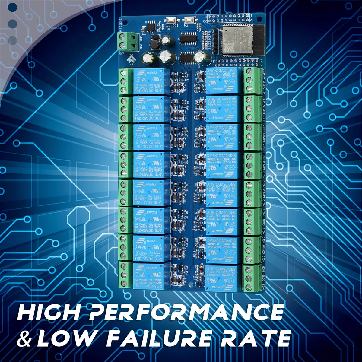 16 Channel Relay Module DC5-12V Power Supply ESP32 Development Board ESP32-WROOM Secondary Development Module DY