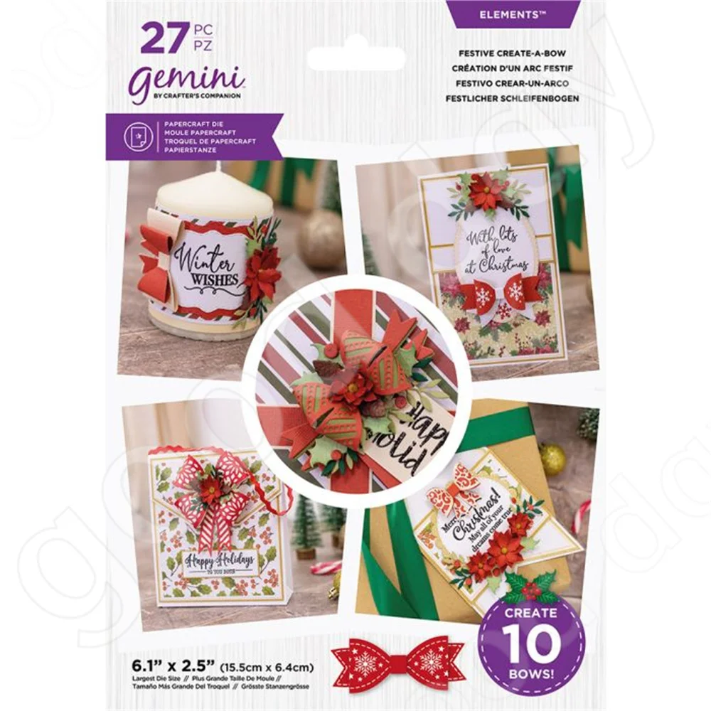

Arrival 2022 New Festive Build-A-Bow Metal Cutting Dies Scrapbook Diary Decoration Embossing Template Diy Greeting Card Handmade