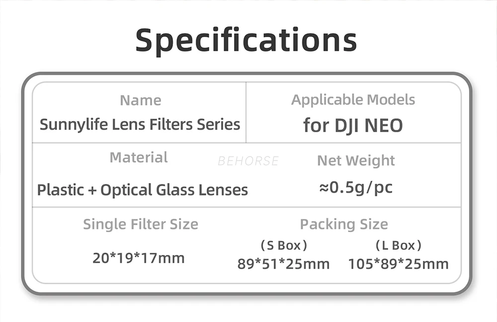 Description Picture 3 of itemLens Filter Kit For DJI Neo MCUV ND8/16/32/64 Filter Optical Glass Filter CPL Polarizer For DJI Neo Drone Accessories