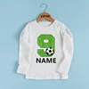 Football Number Birthday Kids T shirt 1 2 3 4 5 6 7 8 9 Years Customize Name Soccer Boys T-shirts Baby Girls Long Sleeve Clothes 5
