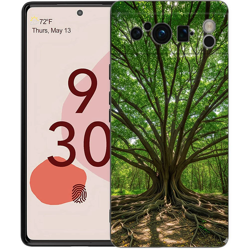 Elegant Nature Forest Tree Soft TPU Phone Case - Black Bumper Cover