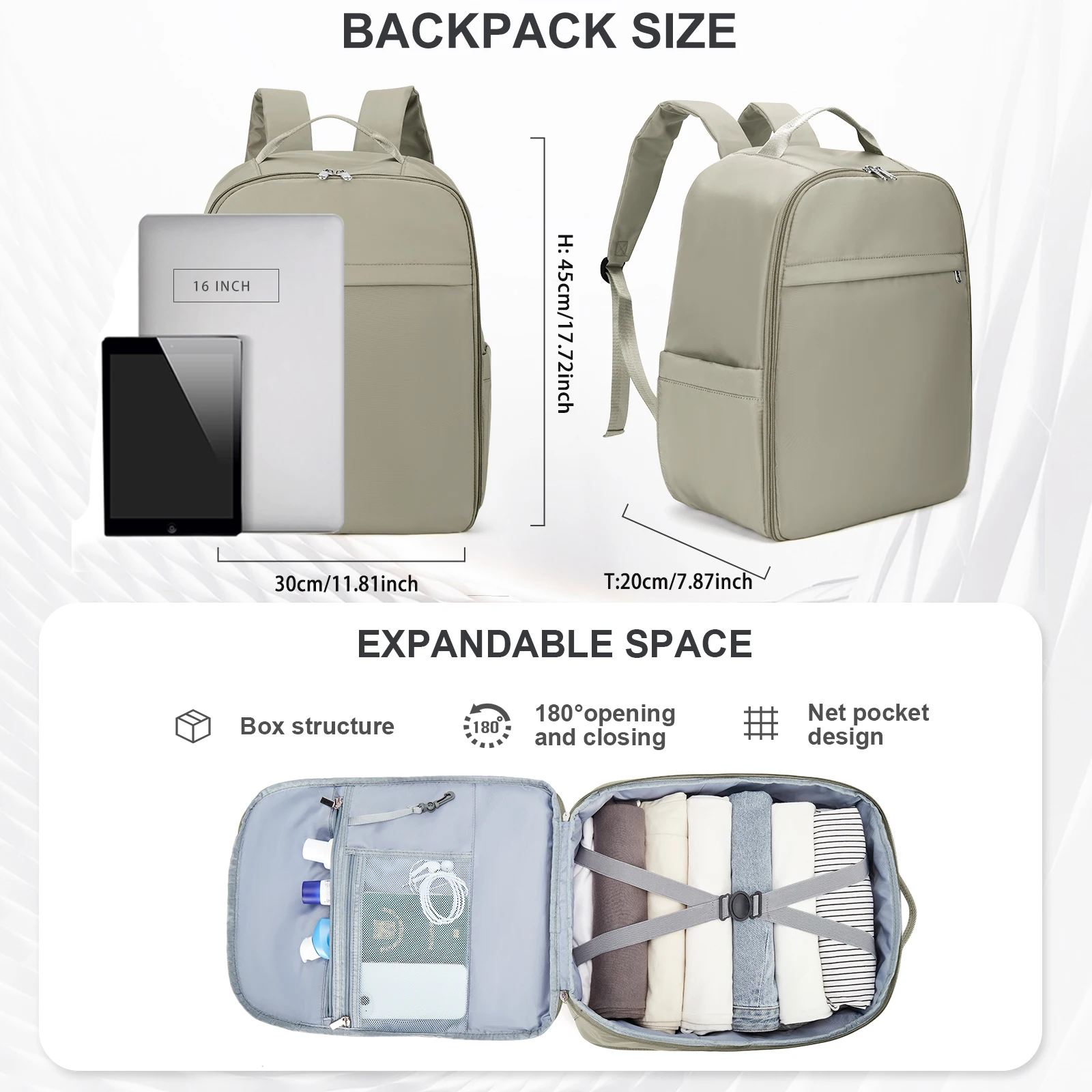 Easyjet Cabin Bag 45x36x20, Hand Luggage Travel Backpack Laptop Backpack for Women/Men，Travel Suitcase Bag Wizzair Carry On