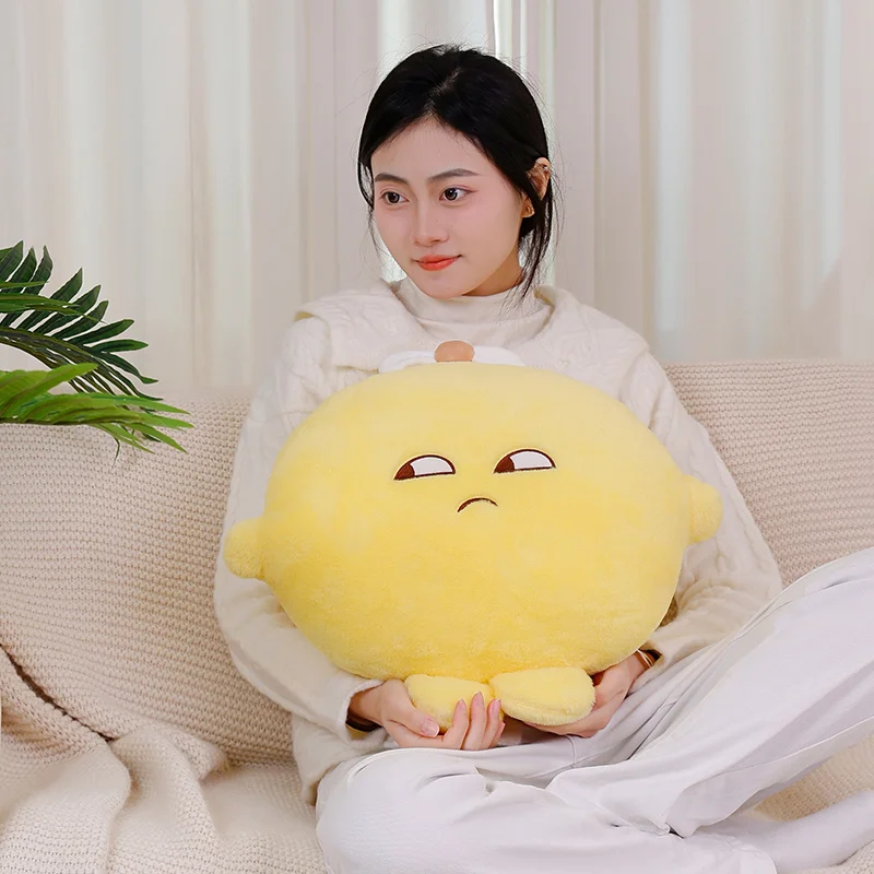 노란색 레몬 봉제 과일 베개, 박제 감정, 부드러운 피규어 시트 쿠션, 소파 의자 장식, 생일 선물, 50cm