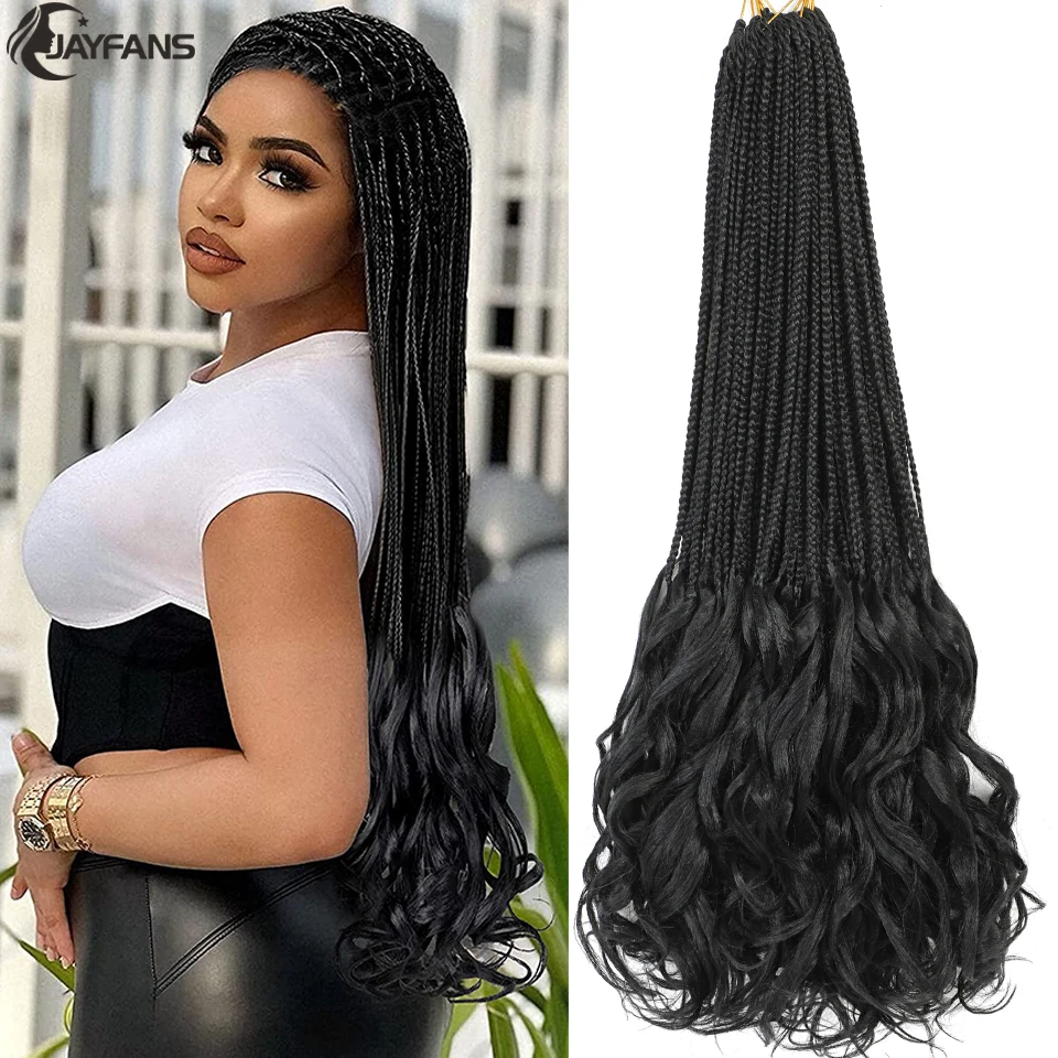 1-8 Packs Crochet French Curl Braids Ginger 350 30 27 Bug Colors Goddess French Curls Box Braids Crochet Braiding Hair for Women 4