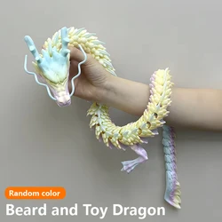 3D Printed Gem Dragon Crystal Fidget Toy - Rotatable Articulated Dragon Gift - 88cm (Colourful)