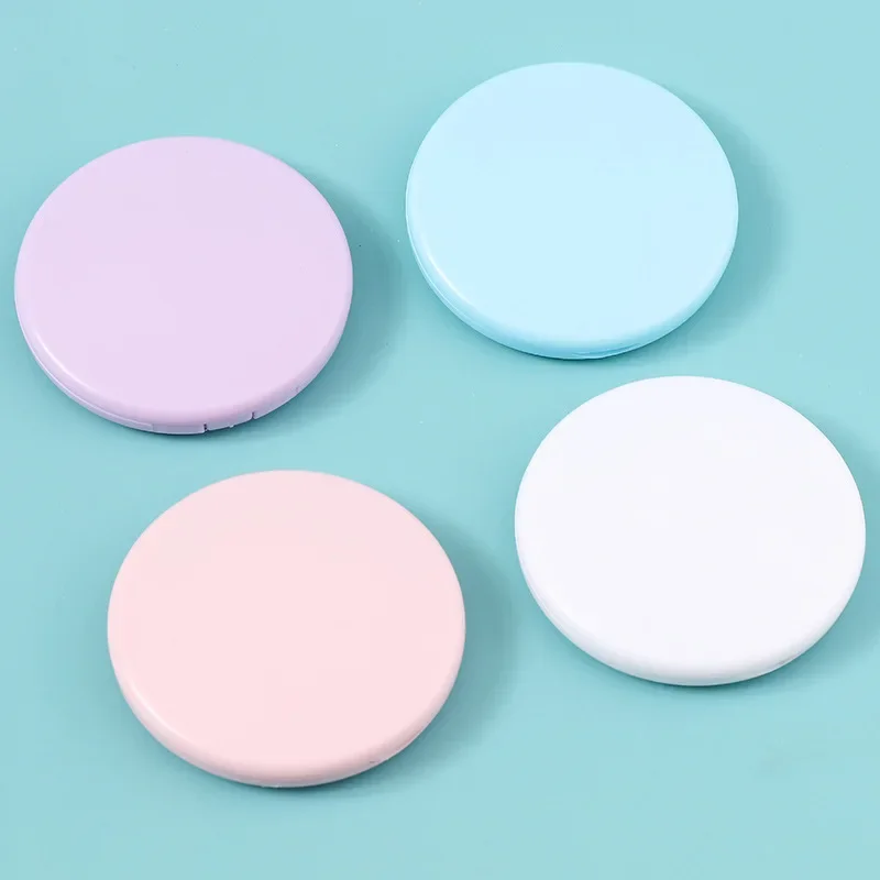 Makeup Mirror Round Folded Double Sided Cute Mini Clamshell Student Portable Dressing Pocket Diy