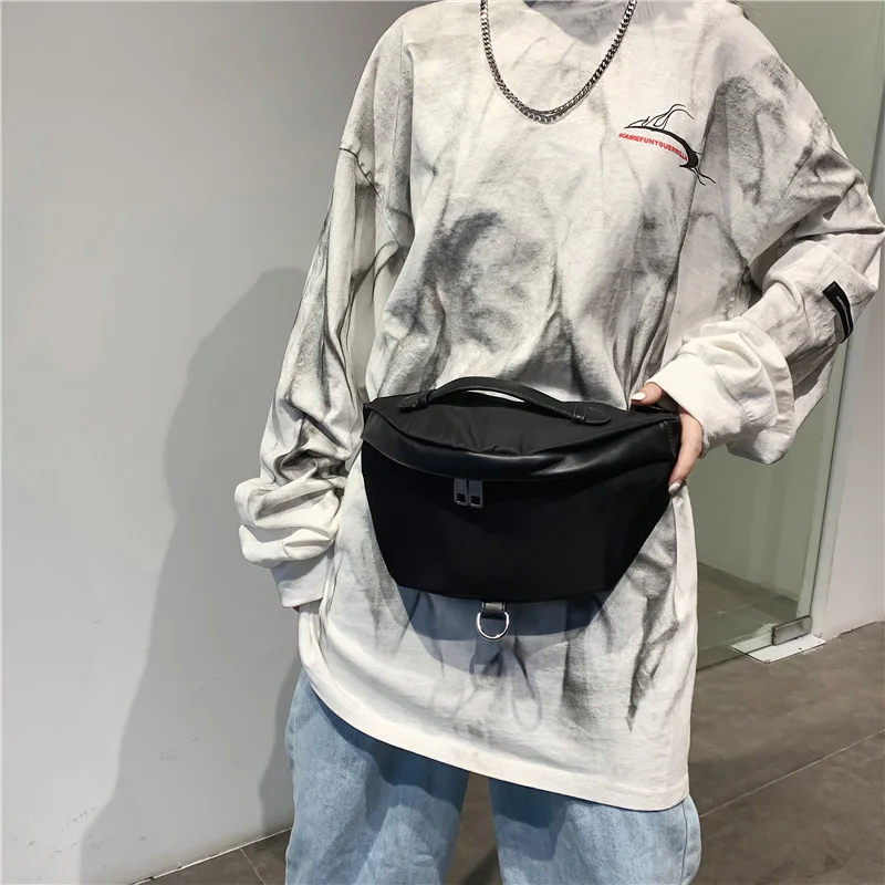 Women Fanny Packs Fashion Nylon PU Leather Bumbag Belt Bag Women Chest Pack  Street Hip-hop Fanny Pack Outdoor Sport Belt Bags