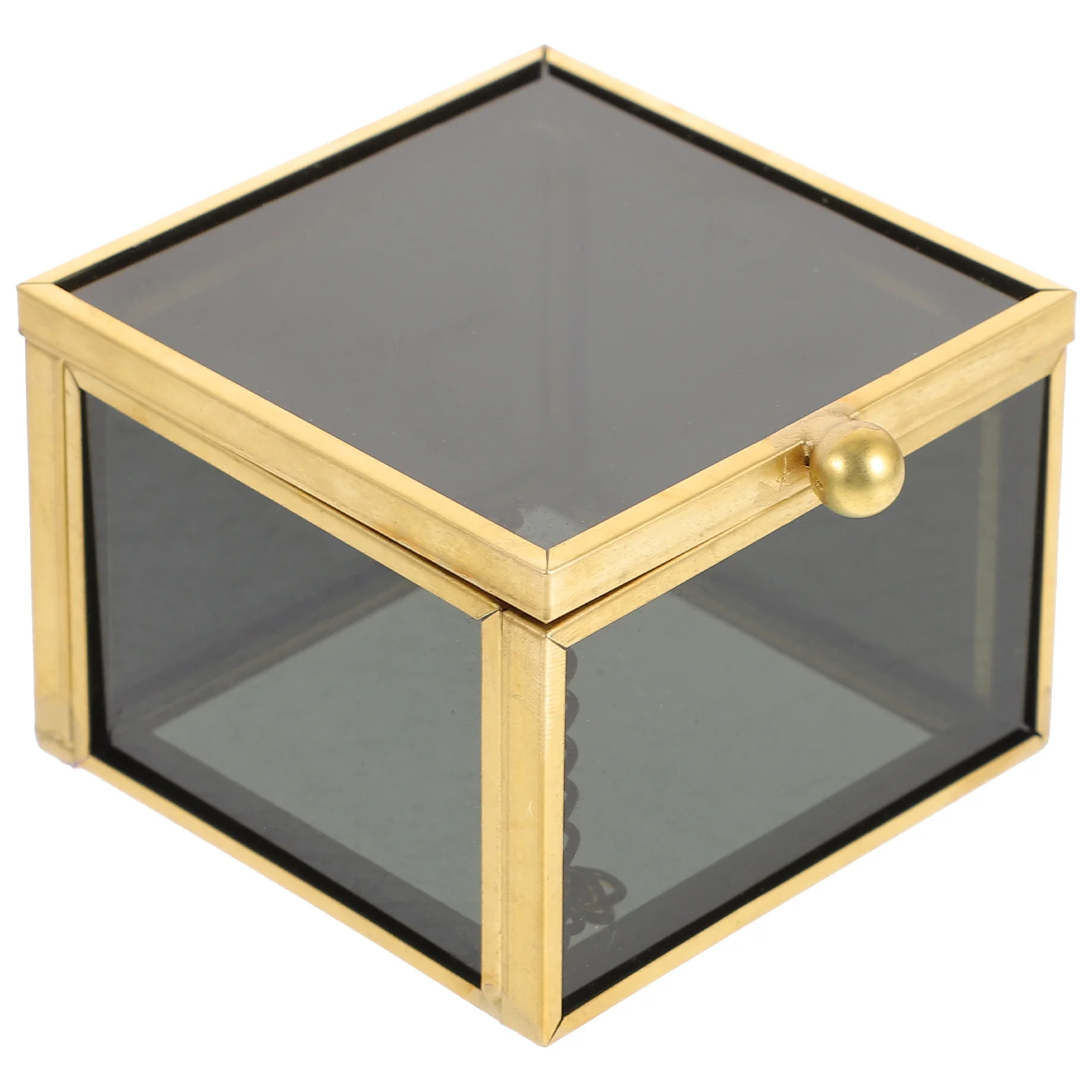 

Jewelry Box Home Holders Glass Containers Display Organizer Clear Earrings Perfume Lidded Case Household Cases