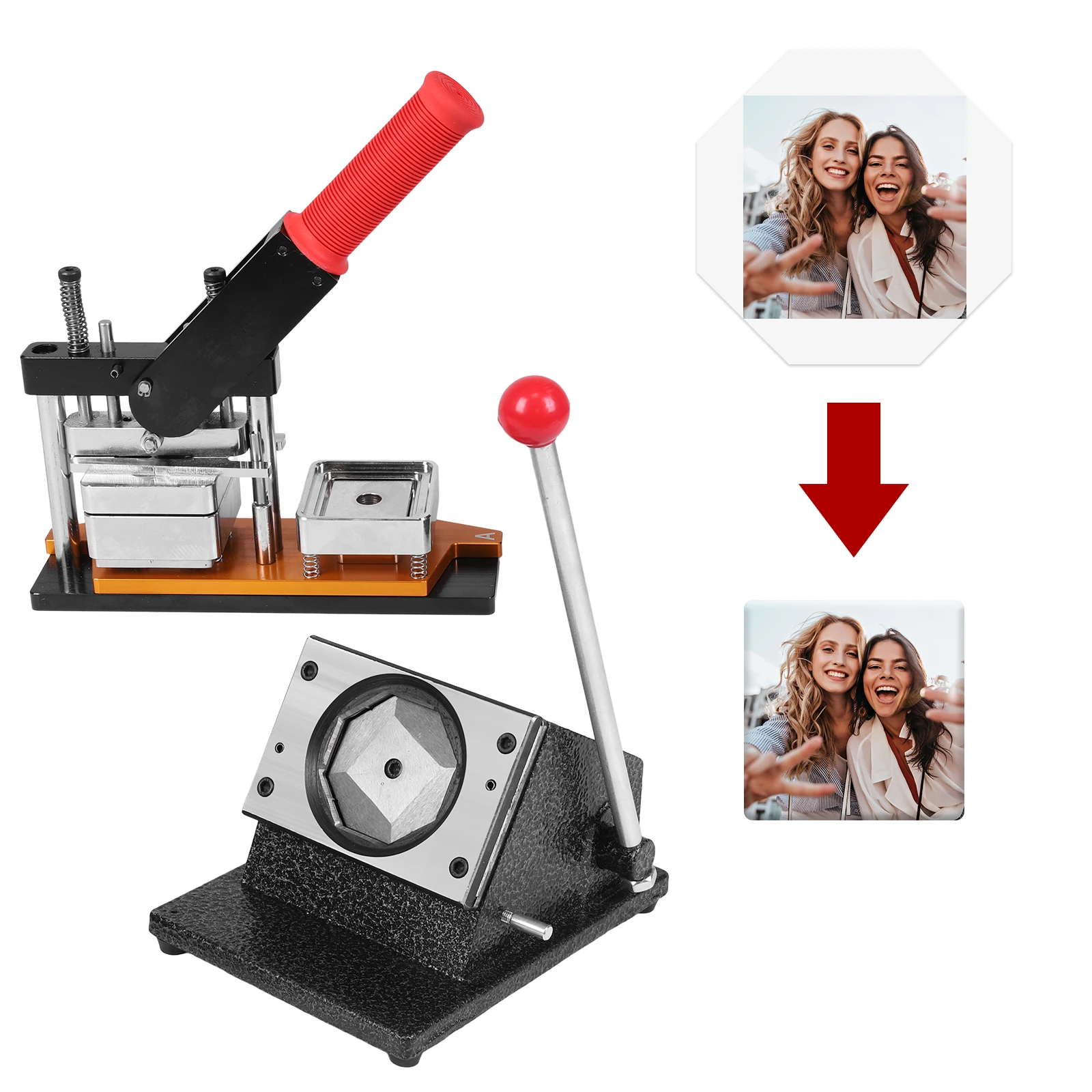 50*50mm Square DIY Pin Maker Badge Press Machine W/100 Set Materials DIY Fridge Magnets Machine for Party Event Business School